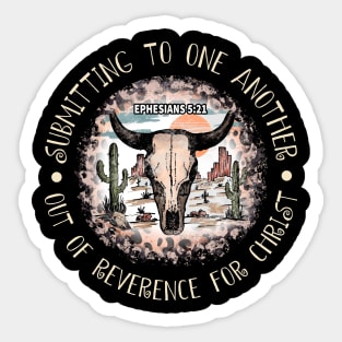 Submitting To One Another Out Of Reverence For Christ Cactus Bull Desert Leopard Sticker